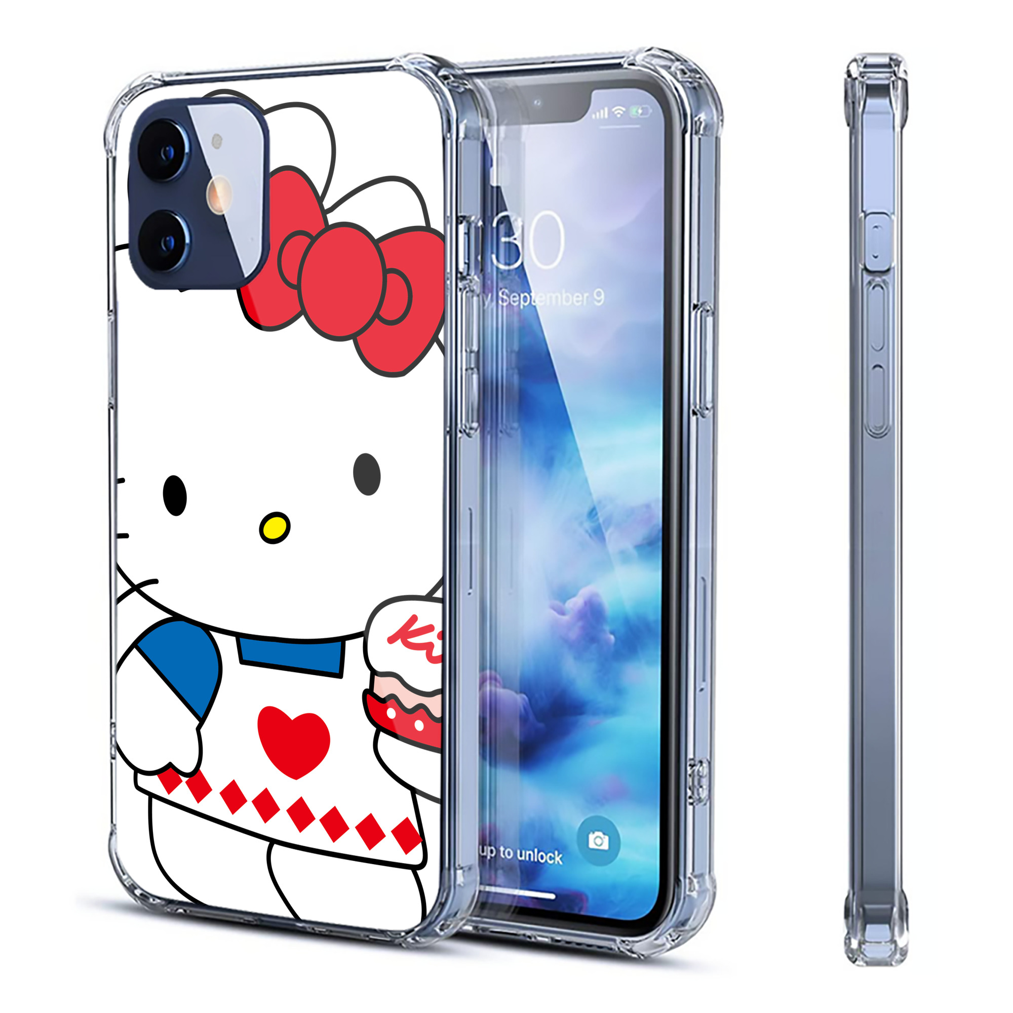 （画像用） Hello Kitty ハローキティ 【iPhone 12シリーズ対応】透明スマホケース（クリアソフトケース）